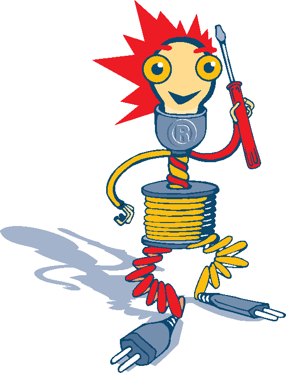 Elektro-Männli Maskottchen
